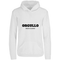 Sudadera con capucha Orgullo Mexicano en color Blanco, estampado DTG al frente
