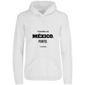 Sudadera con capucha Tijuana es México. Punto. en color Blanco, estampado DTG al frente