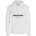 Sudadera con capucha Mexicano de corazón en color Blanco, estampado DTG al frente