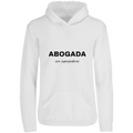 Sudadera con capucha Abogada con superpoderes en color Blanco, estampado DTG al frente
