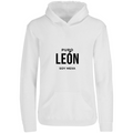 Sudadera con capucha Puro León en color Blanco, estampado DTG al frente