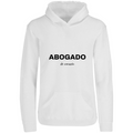 Sudadera con capucha Abogado de corazón en color Blanco, estampado DTG al frente