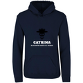 Sudadera con capucha Catrina en color Marino, estampado DTG al frente