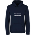 Sudadera con capucha Orgullosamente Ingeniera en color Marino, estampado DTG al frente